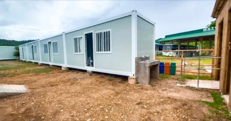 Container vans converted into COVID-19 isolation facilities in Mapanas, Northern Samar 