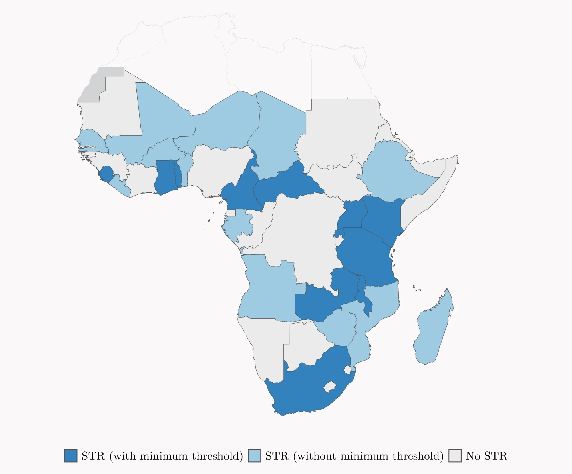 Africa map (with minimum threshold vs not).