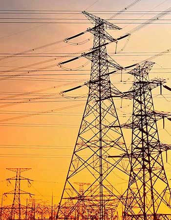 High tension power lines.