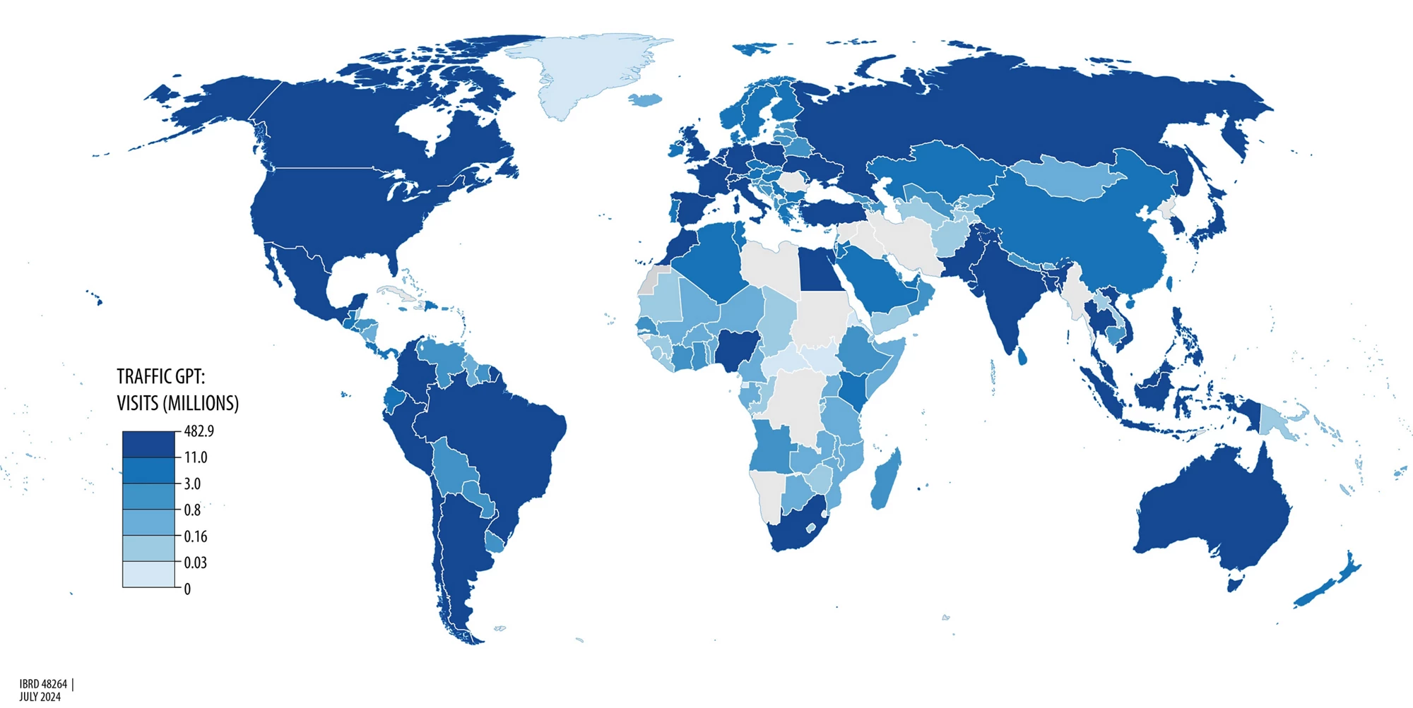 Geographic Distribution of ChatGPT Monthly 