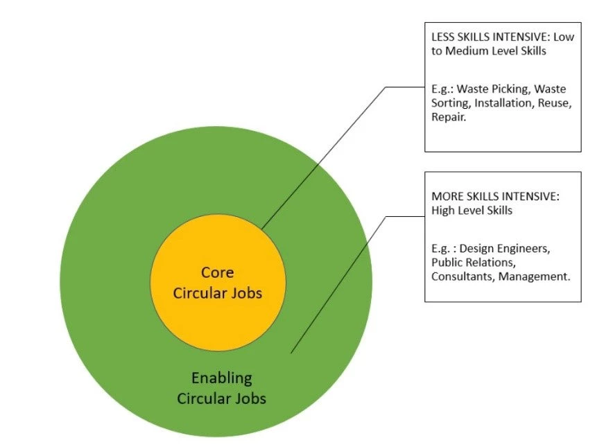 Figure on bifurcation of Skill Intensity by Type of Circular Activity/Job