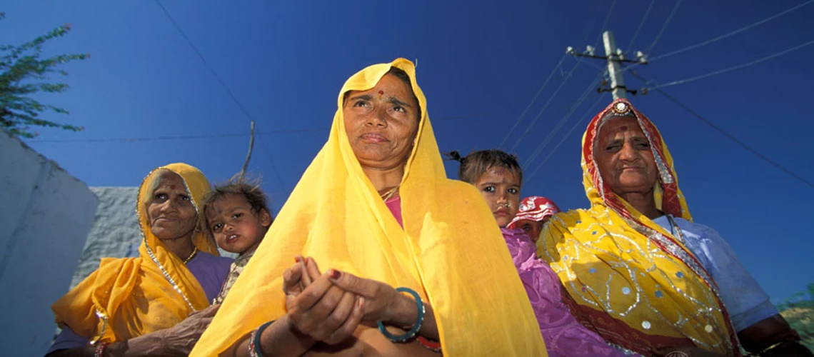 Women in traditional clothes. India