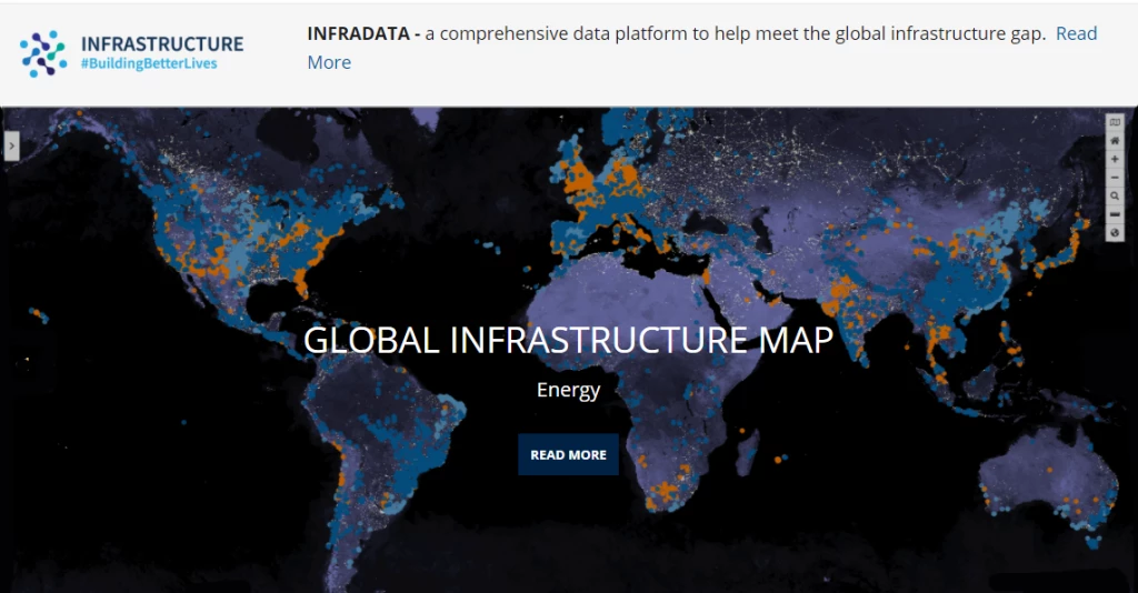 Global Infrastructure Map website screenshot