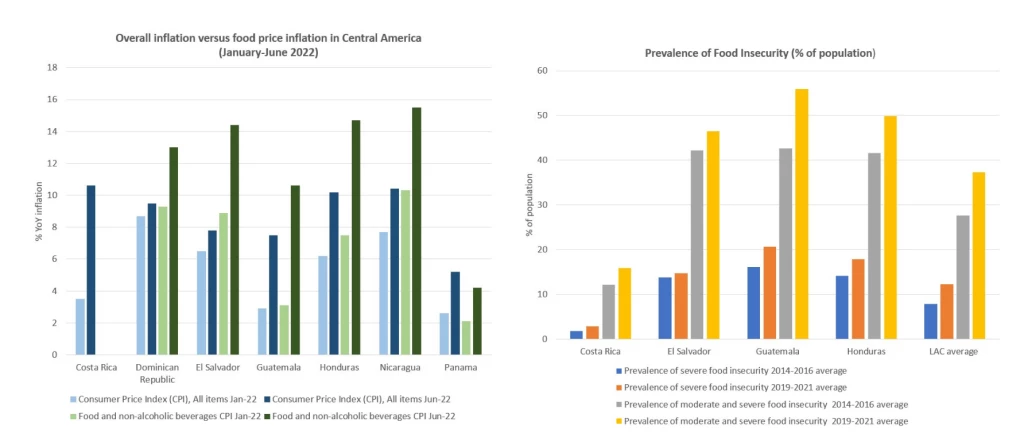 Figure 1. Inflation and food insecurity in Central America 