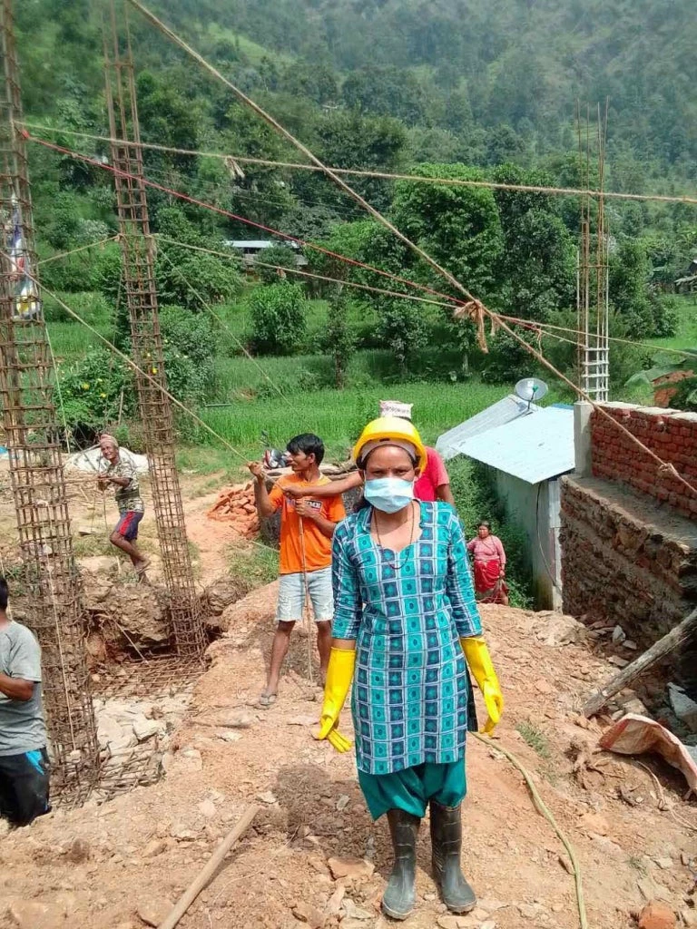Kamal BK, a woman mason in the construction site