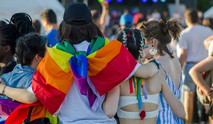 LGBT celebration during Gay Pride parade.