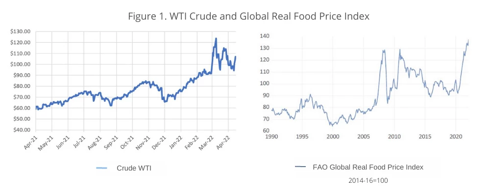 Figure 1. WTI Crude and Global Real Food Price Index