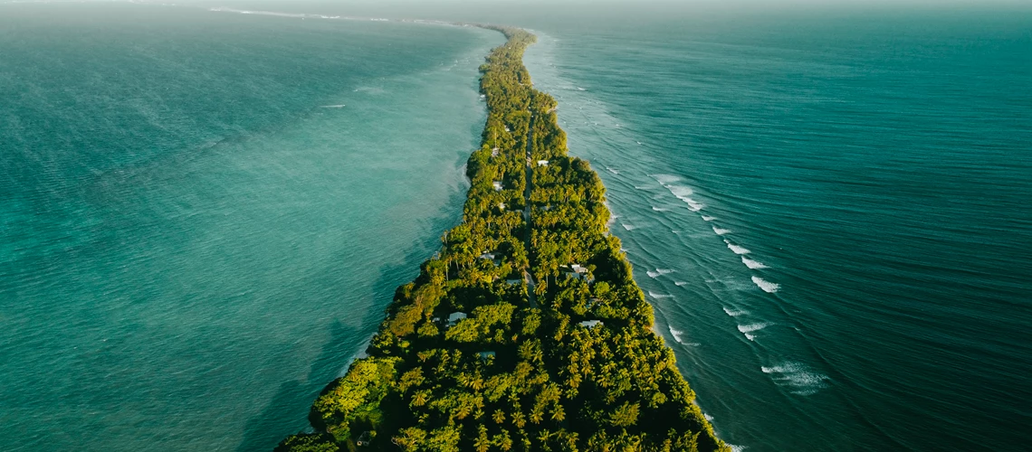 Aerial shot of Majuro, Marshall Islands