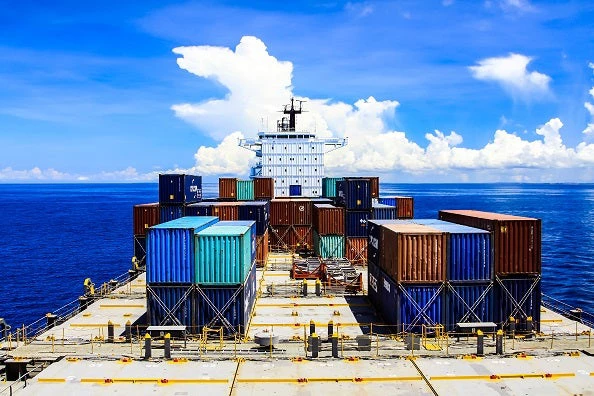 Indian Ocean - February 20 2018 : Cargo vessel at sea