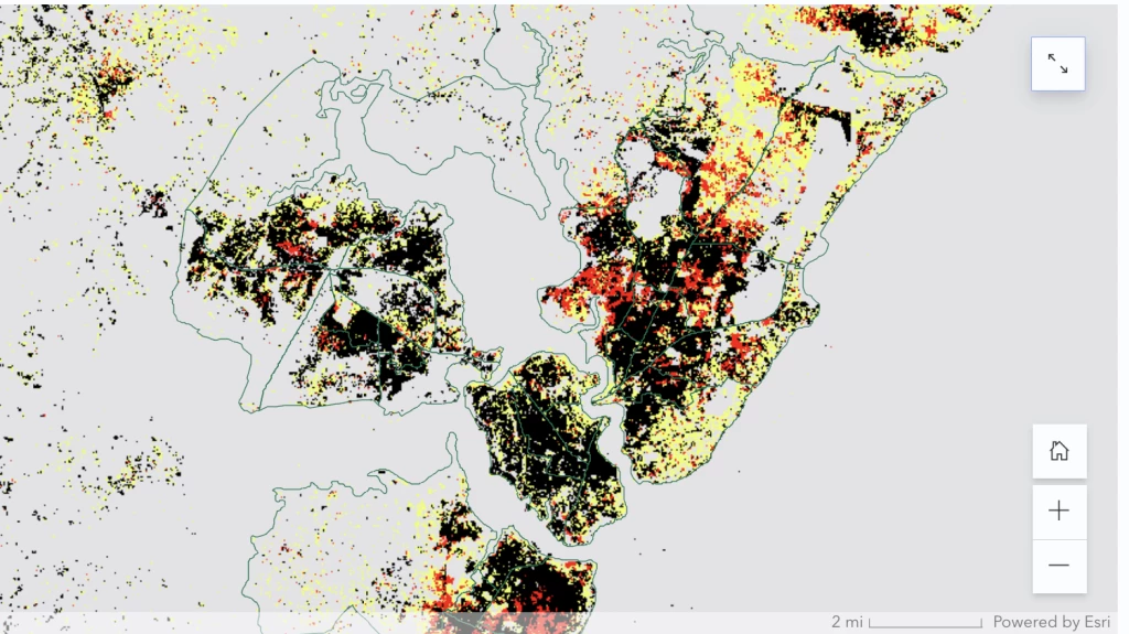 Flow chart for the GIS spatial analysis of marine habitat use of