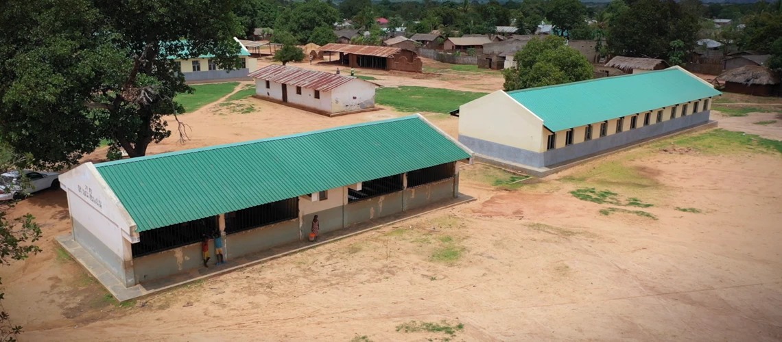 Rehabilitated, disaster-resilient school in Mozambique. 