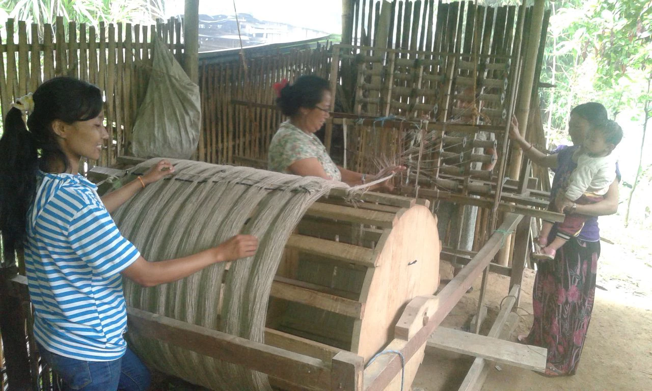 women weaving