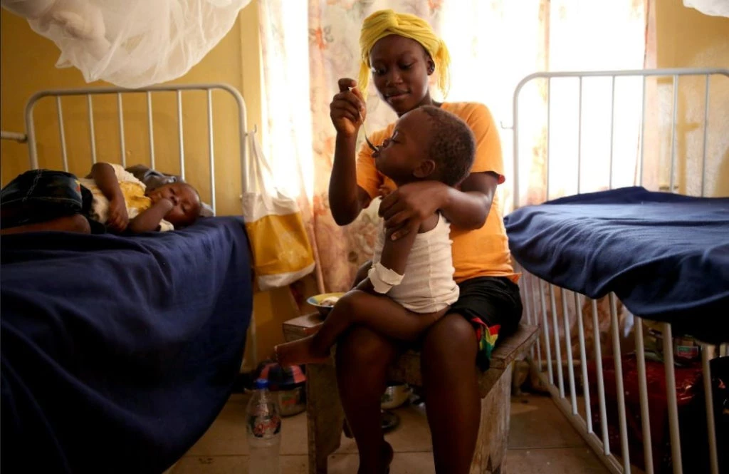 Patient in hospital. Liberia