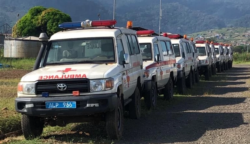 NEMS ambulances at Hasting, Western Area Rural, Sierra Leone