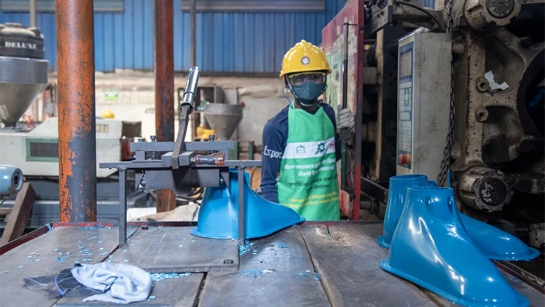 A plastic recycling facility in Dhaka