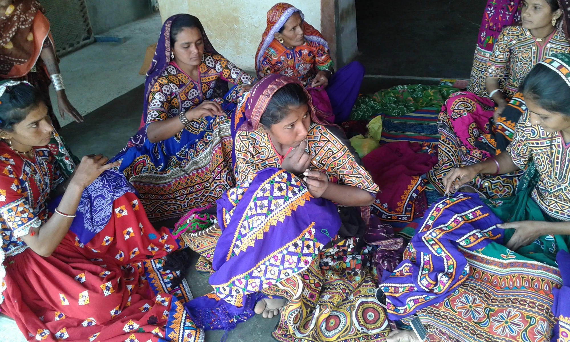 Younger generations hone their skills in traditional embroidery in Gujarat?s Patan district. Photo Credit: SEWA
