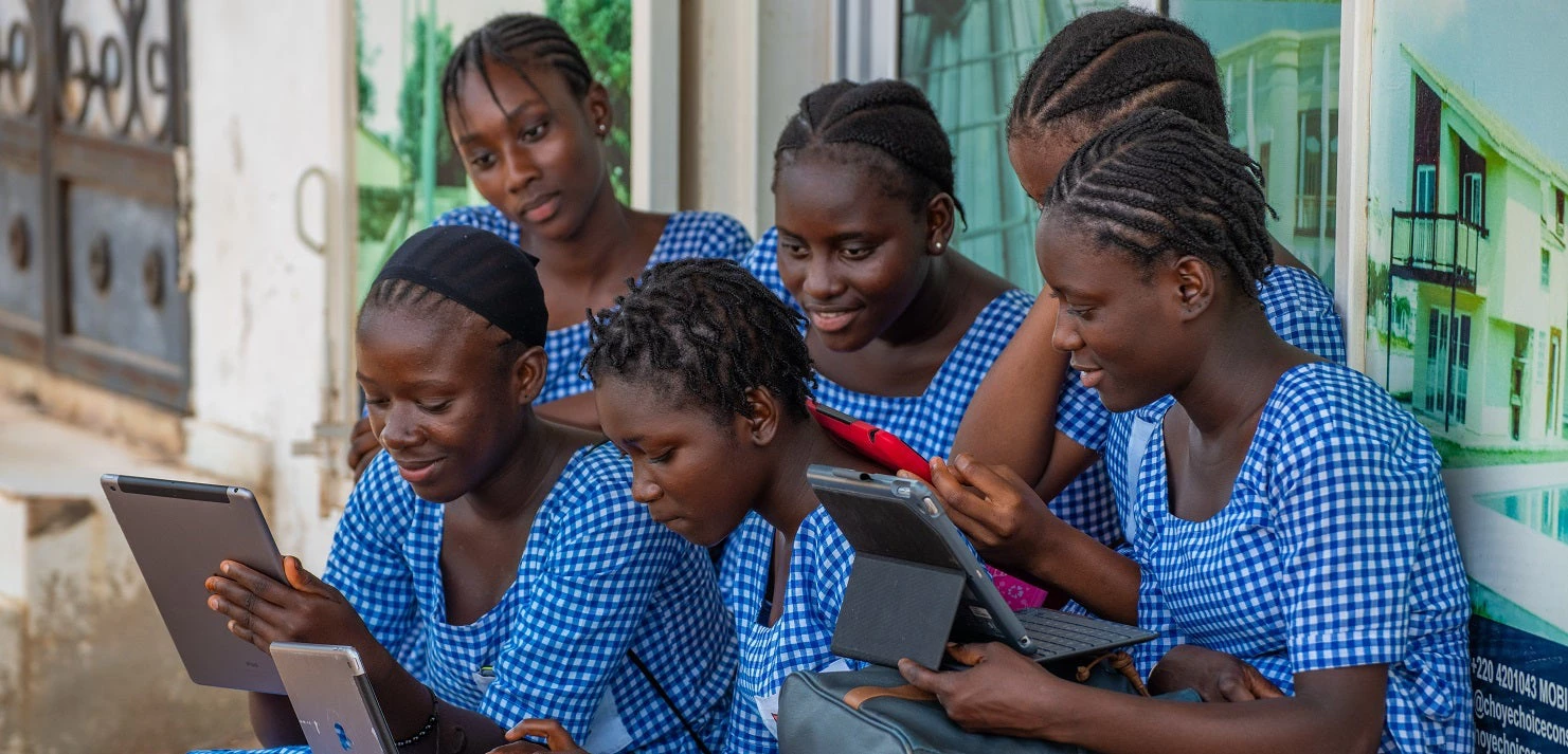 Technology-enabled interventions can deliver learning in schools and enhance digital skills in the Gambia. Photo: © Alhagie Manka/World Bank