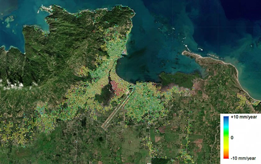 Figure 1. Selected Sentinel-1 terrain motion products for Cap-Haitien, Haiti.