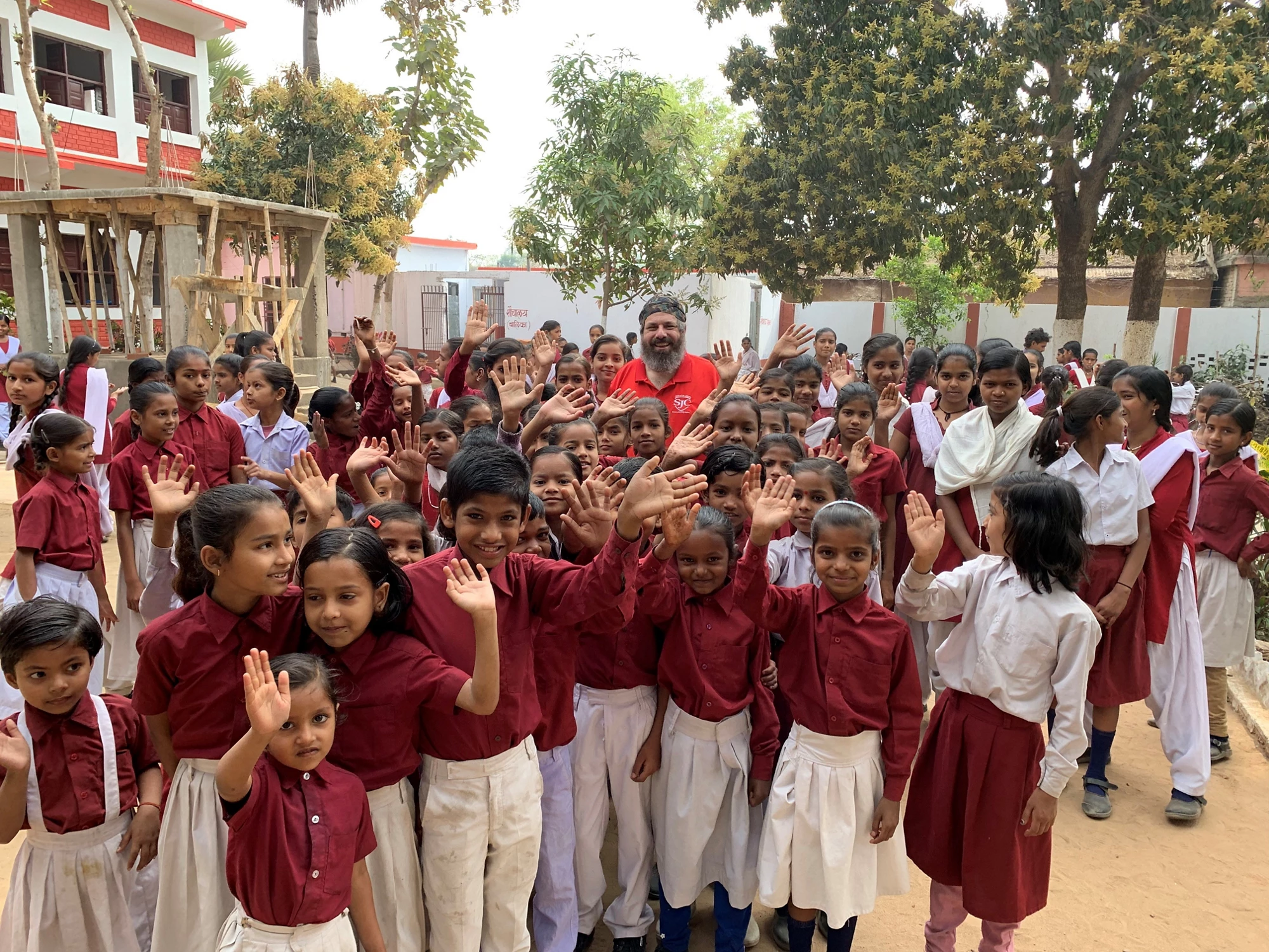 The author with students at S.P. Singh School in Dalippur, Bihar. © Alok Singh/World Bank