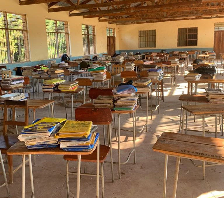 An empty classroom in Tanzania