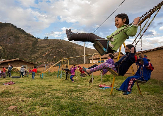 Children play at Demuna, a social service program that helps children in Coyllurqui, Peru on June 7, 2018. Photo © Dominic Chavez/ International Finance Corporation                  