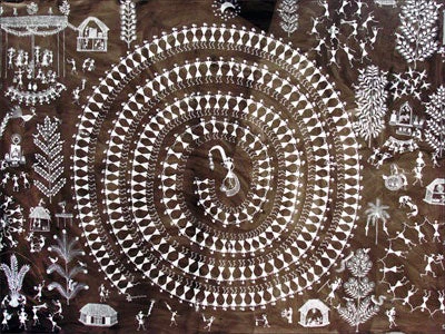 A Warli Tribal Painting by Jivya Soma Mashe