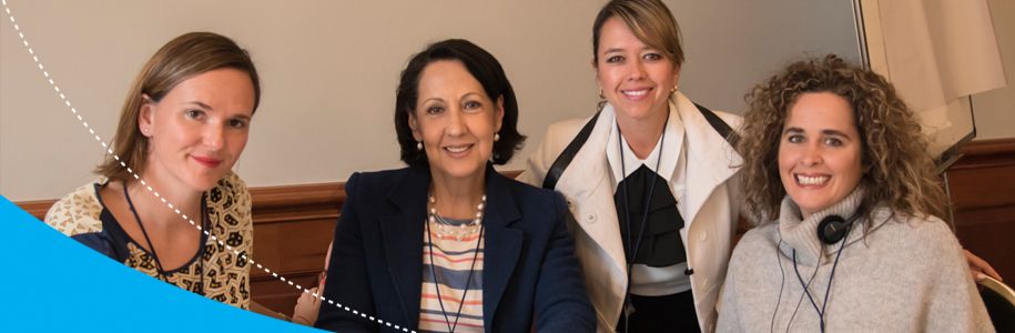 A group of women smiling