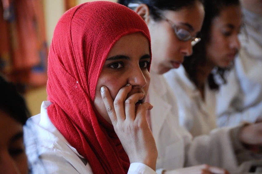 Young women at a vocational education and training center