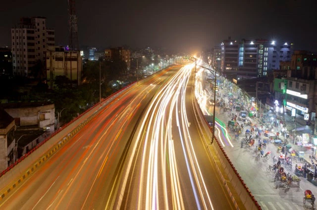 modern Dhaka lights