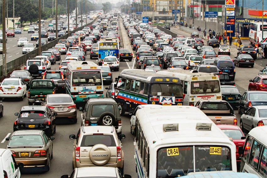 Traffic Jam in Lima Peru 