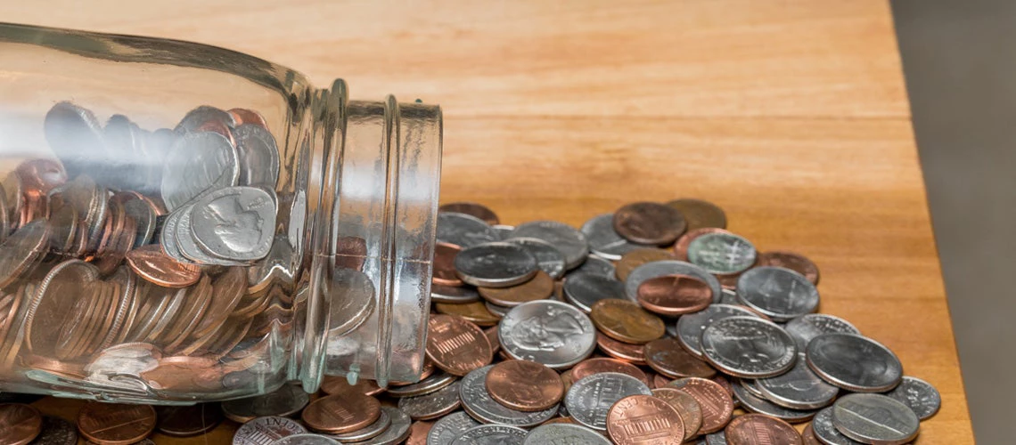 Jar with coins