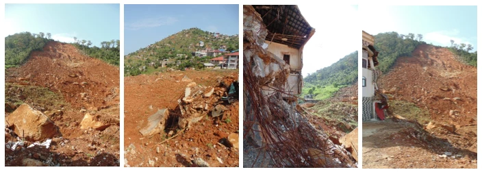 Areas affected by the August 2017 mudslide in Freetown, Sierra Leone.