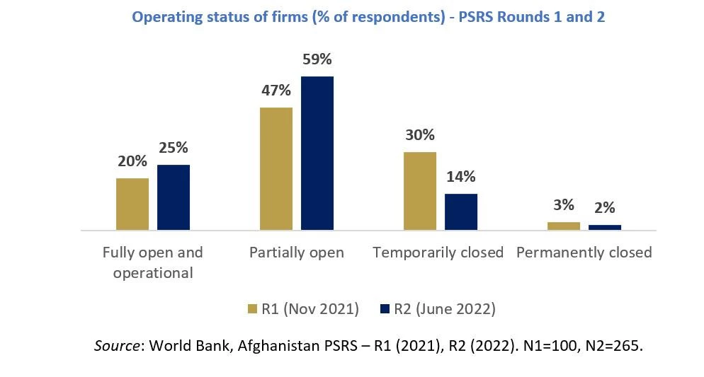 Operating status of firms (% of respondents) - PSRS Rounds 1 and 2