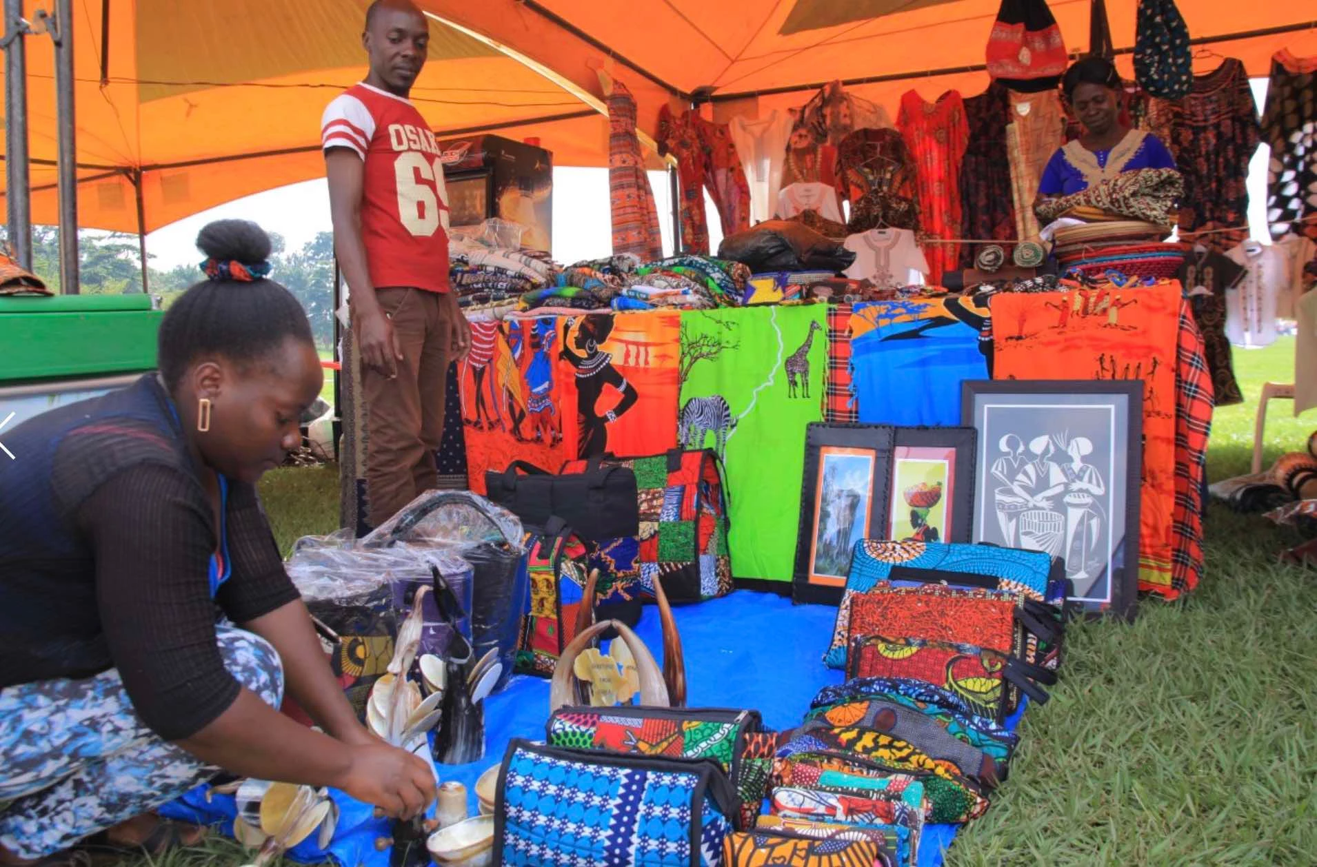 Women exhibit craft-items at Kololo grounds during the during the Buy Uganda Build Uganda (Bubu). Credit: Rachel Mabala