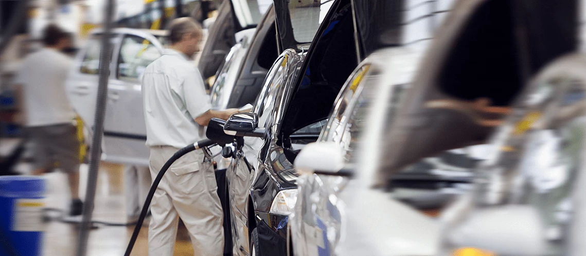 Production line at a car factory