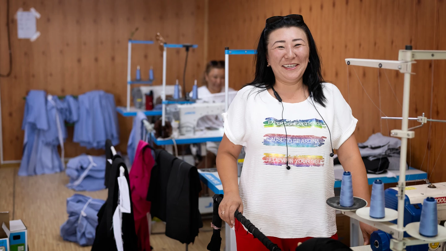 Altynai Arzymatova; Sewing Shop; Business Development loan; Tailoring; Images © IFC.