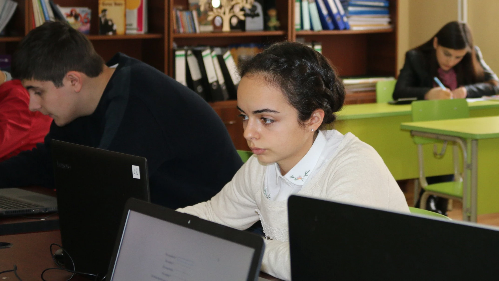 Students at the Armenian secondary school