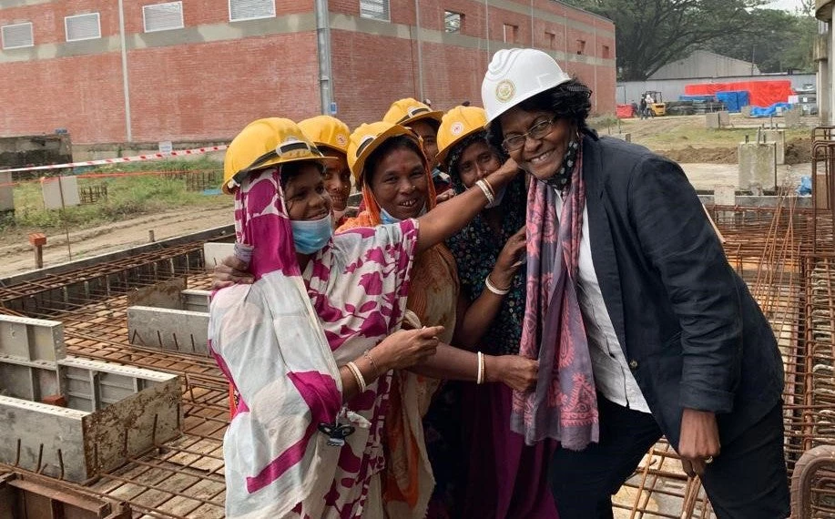 Mercy Tembon Country Director for Bangladesh with women in Ashuganj 