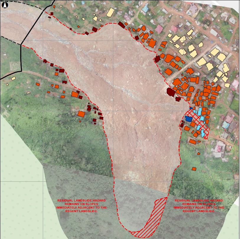 An assessment of over 100 houses during mudslides during rainy season