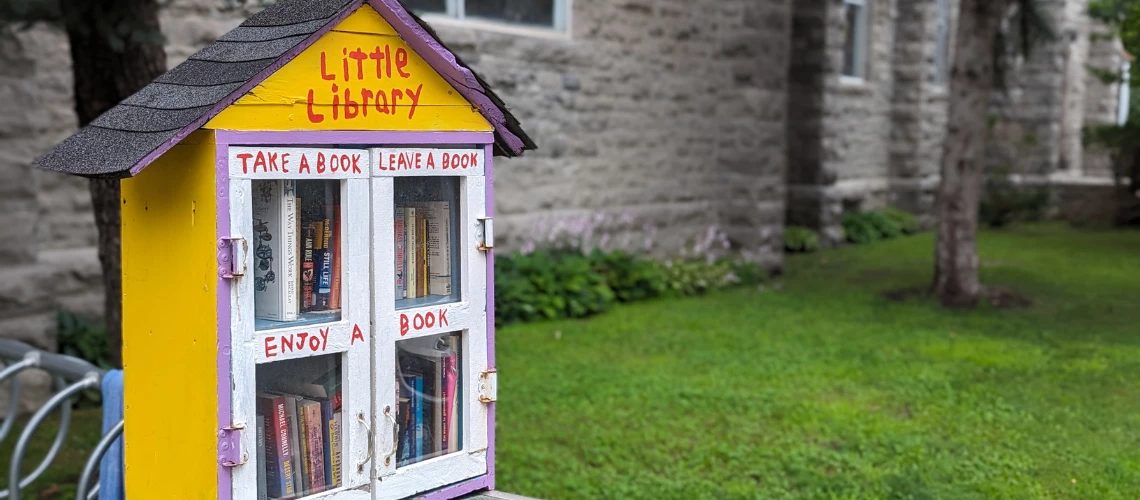 A little library house for community book lending