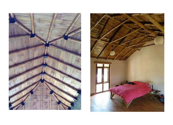 Bamboo roof in modern house in Kathmandu