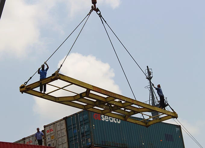 Cranes in Bangladesh Harbor