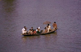 People on a boat in Bangladesh