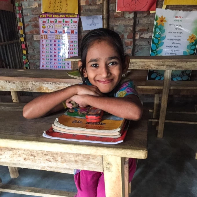 Student in Urban Slum Learning Center