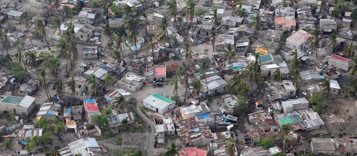 Aerial view of Beira, Mozambique after the impact from cyclone Idai, May 3, 2019