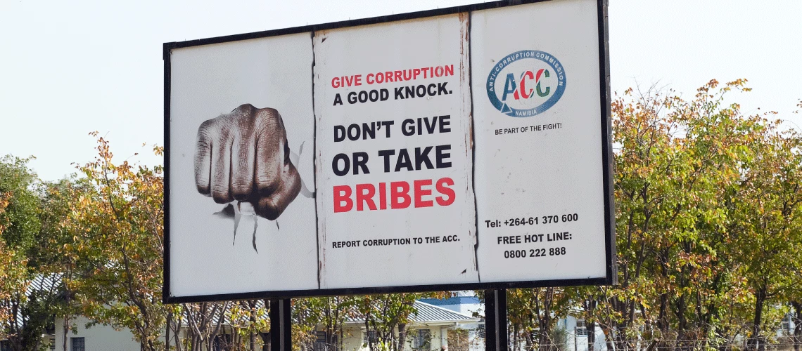 Anticorruption sign in Namibia. Photo: Philip Schuler / World Bank