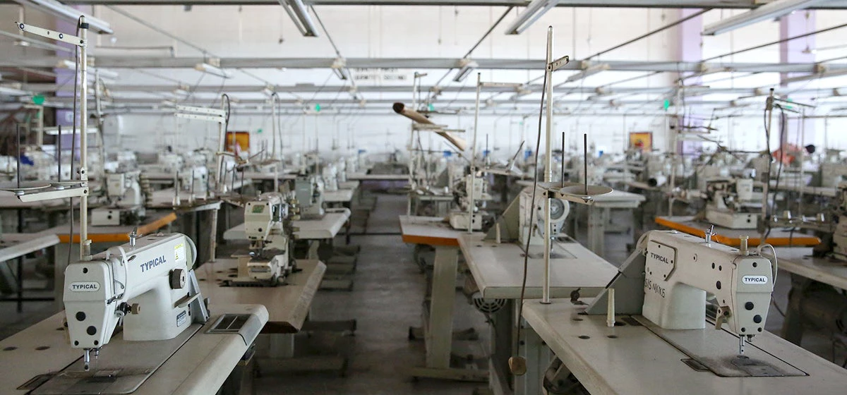 Sewing machines in a garment factory, Accra, Ghana