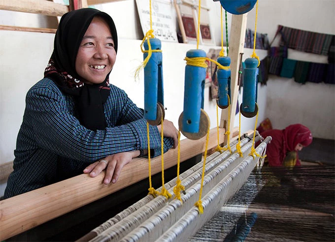 Afghan Woman in factory 