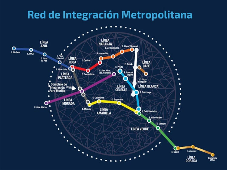 Imagen 2: Red de teleféricos de La Paz, ciudad con la red más extensa de cable (Fuente: MiTeleférico)