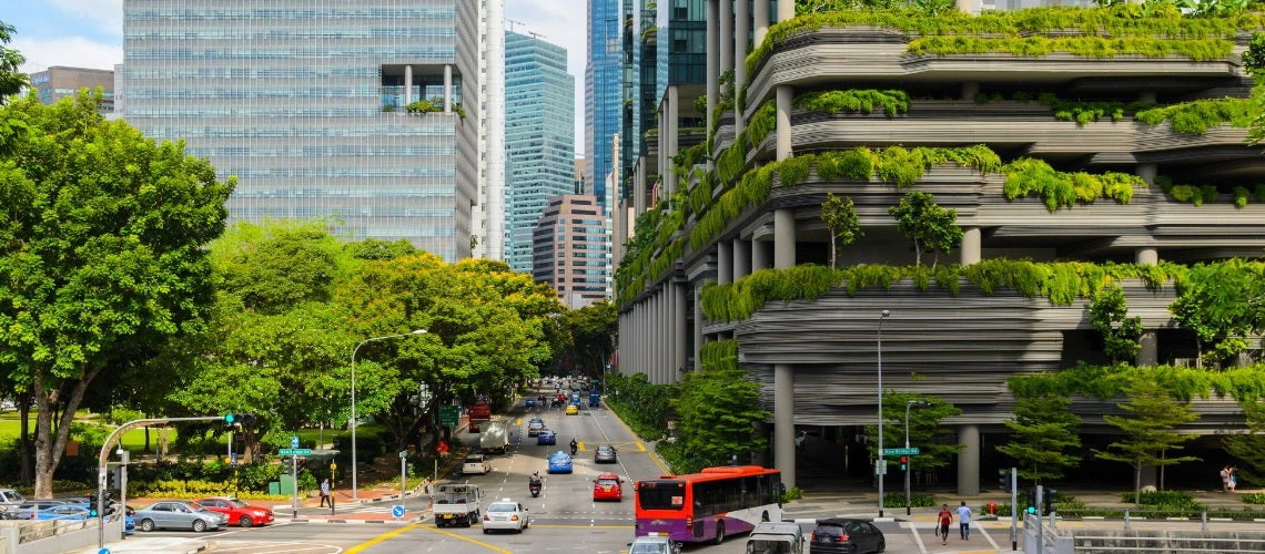 View of green spaces in Singapore